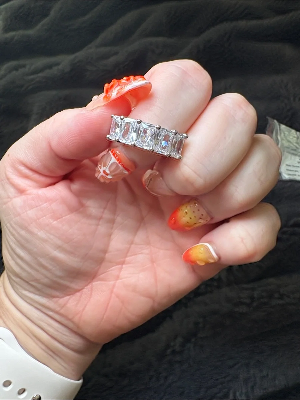Eliza Rhodium-Plated Ring with Clear Stones - Silver